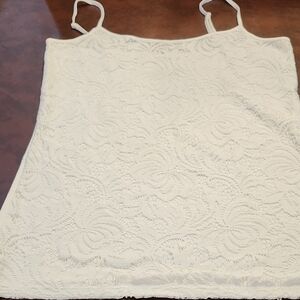 Ann Taylor Cream Sleeveless Fitted Camisole